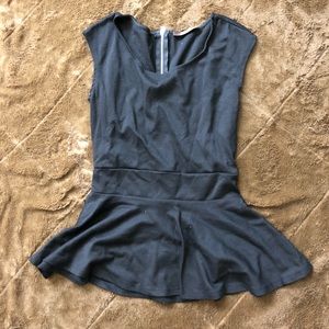 Lace Back Peplum Top